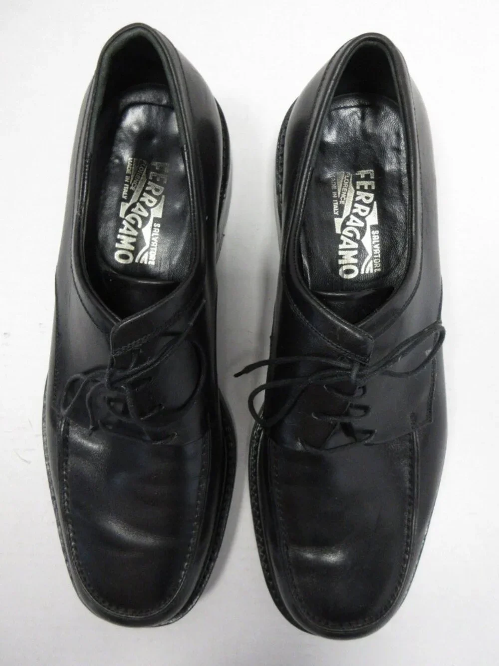 Salvatore Ferragamo Shoes 11 D Oxford Leather Lug Sole Lace Up Italy